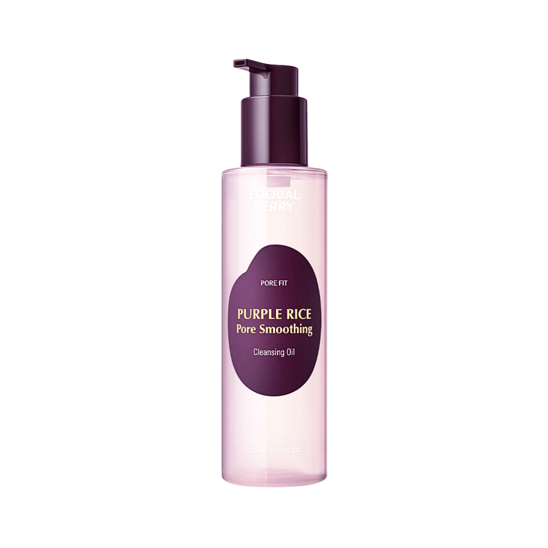 غسول زيتي الارز البنفسجي ايكول بيري - 200مل | EqqualBerry purple rice pore smoothing cleansing oil - Barbie.phar