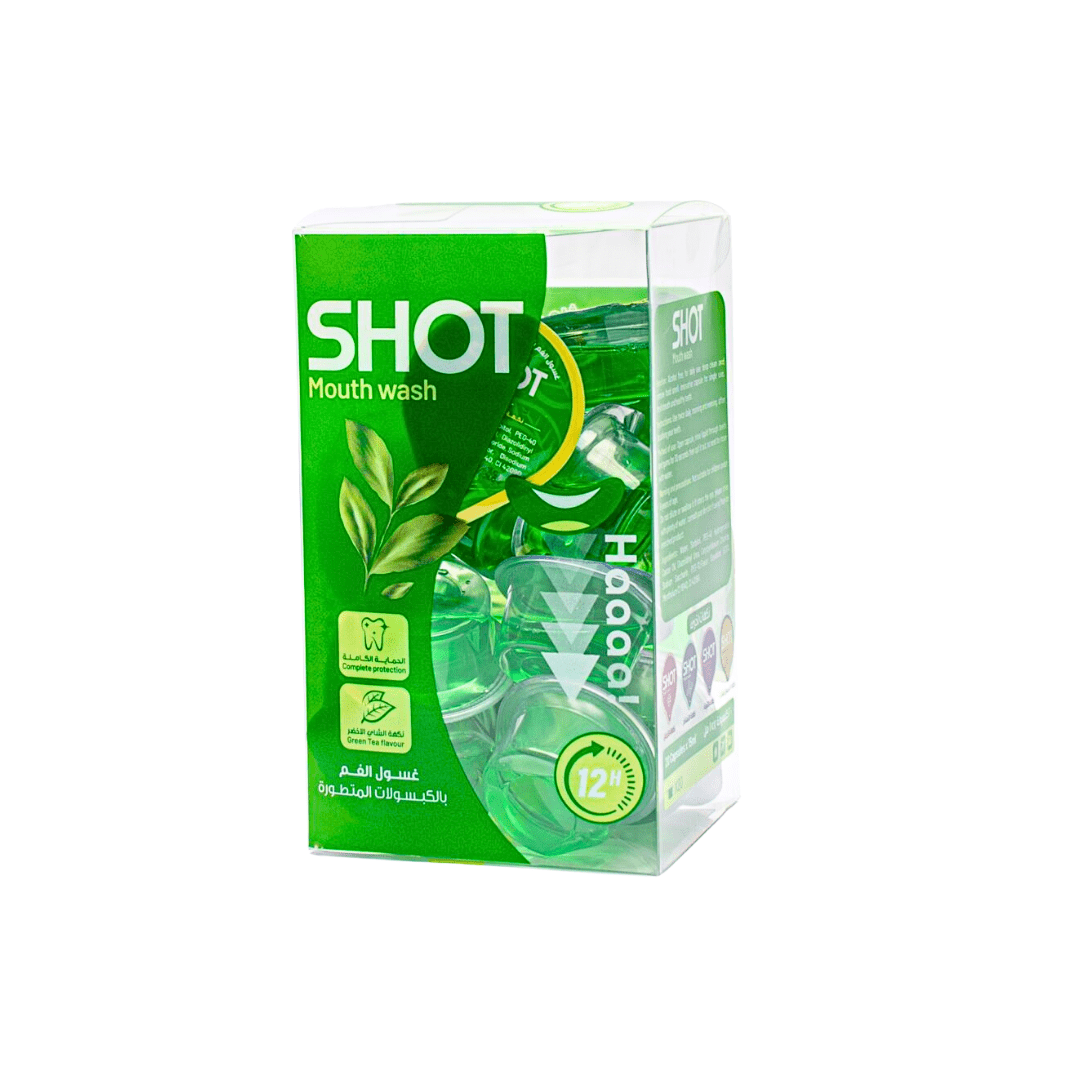 كبسولات غسول فم بالشاي الاخضر | Shot mouth wash green - Barbie.phar
