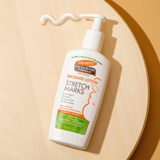 لوشن بالمرز لعلاج تشققات الجسم - 250مل | Palmer's Cocoa Butter Formula Massage Lotion For Stretch Marks - Barbie.phar