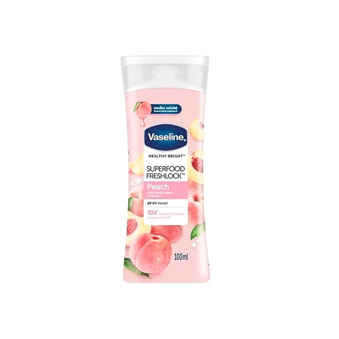 لوشن فازلين فريش لوك خوخ - 100مل | Vaseline Healthy Bright Superfood Freshlock Lotion peach - Barbie.phar