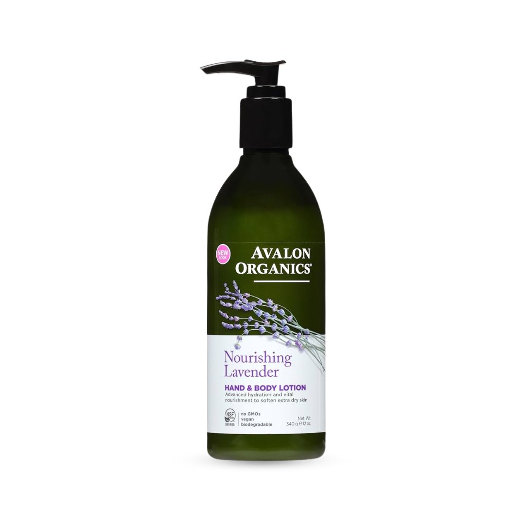 لوشن مرطب للجسم واليد افالون - 340غرام | Avalon Organics Nourishing Lavender Hand & Body Lotion - Barbie.phar