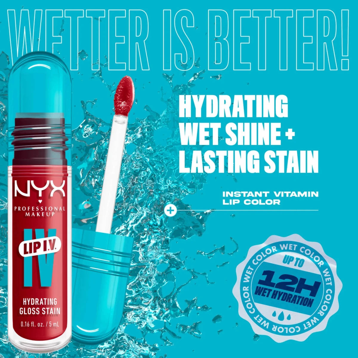 ليب كلوس درجة ( 10 ) ان واي اكس - 5مل | NYX lip IV hydrating gloss (10) berry thirsty - Barbie.phar