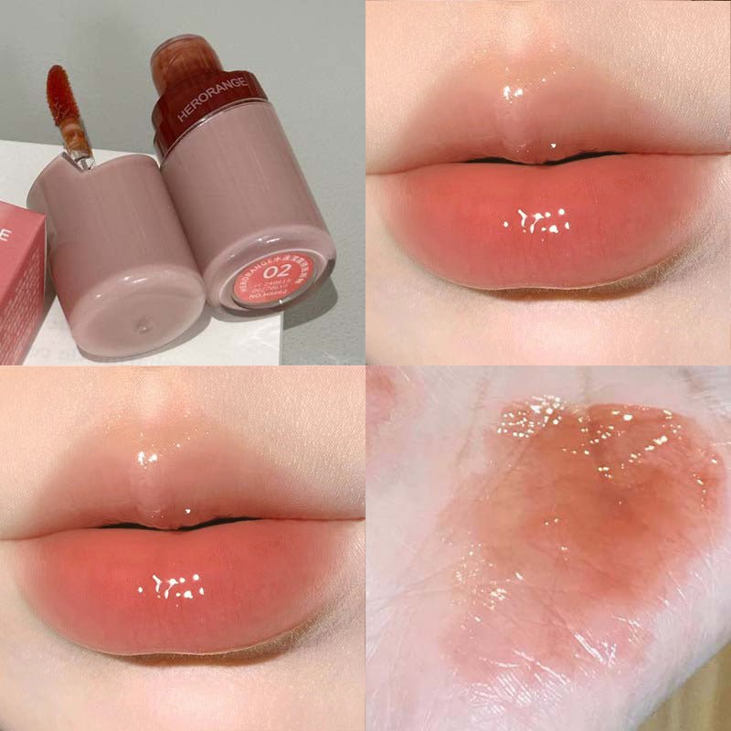 ليب كلوس كريستال هيرو راينج | HERORANGE Lip Glaze Mirror Crystal Dew - Barbie.phar