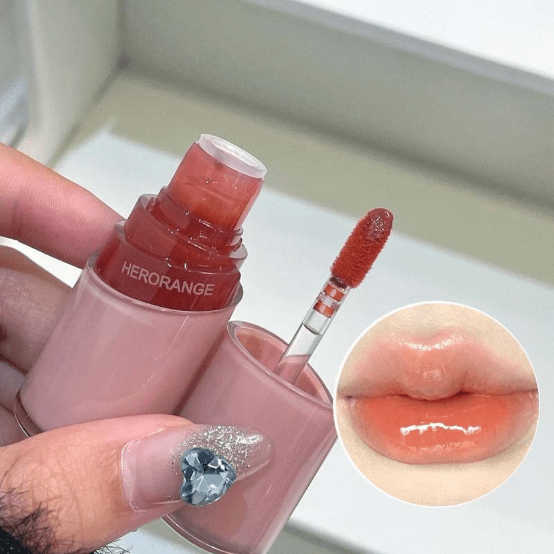 ليب كلوس كريستال هيرو راينج | HERORANGE Lip Glaze Mirror Crystal Dew - Barbie.phar