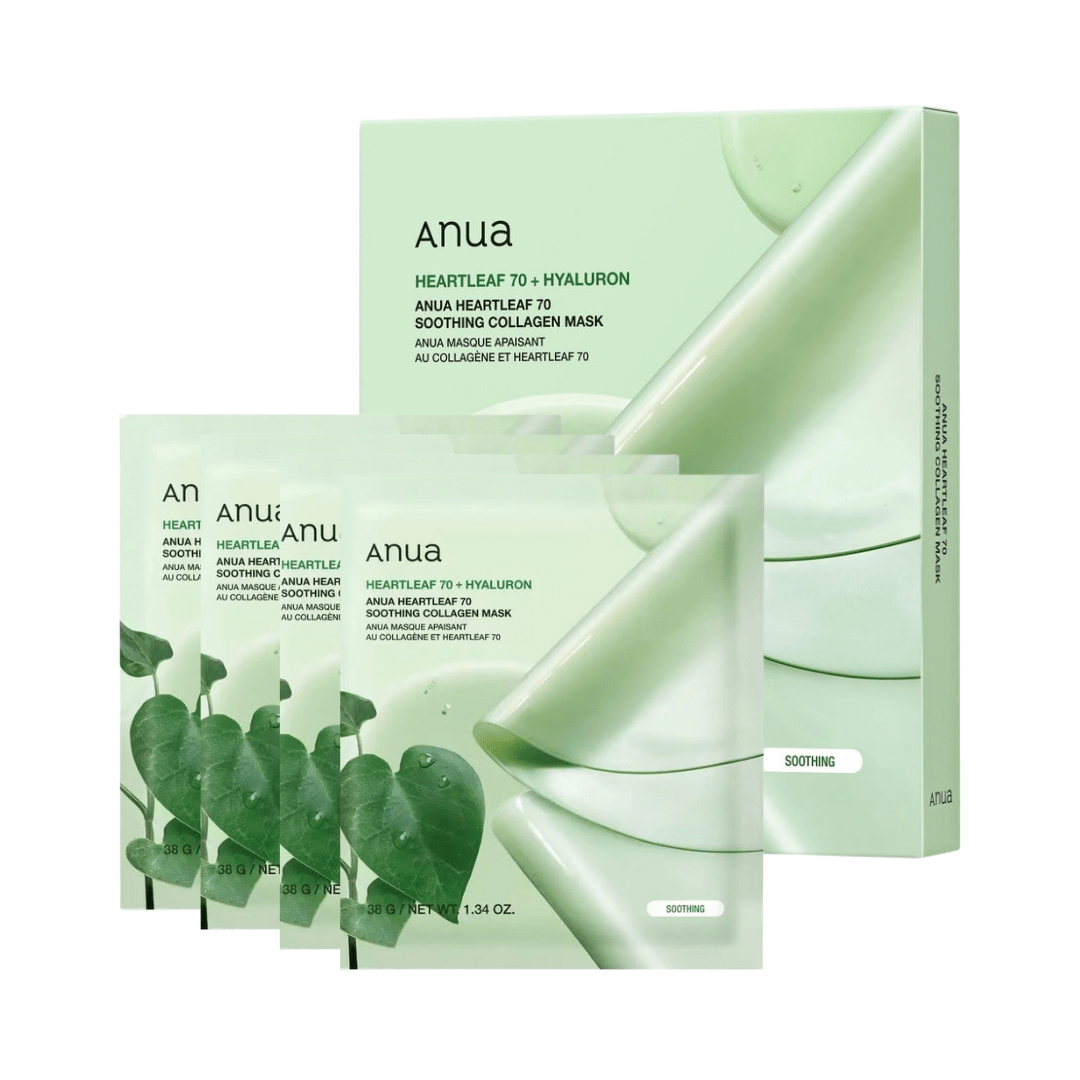 ماسك الهارتليف و الكولاجين انوا - 38غرام | Anua heartleaf 70 + hyaluron soothing collagen mask - Barbie.phar