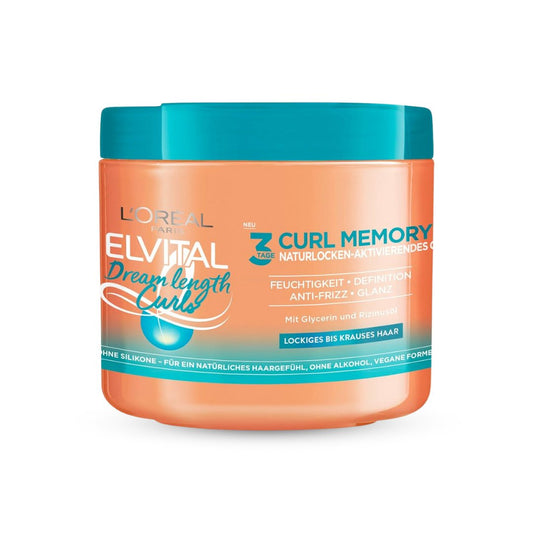 ماسك لوريال للشعر الكيرلي - 400مل | L'Oréal Paris Elvital Dream Length Curl Memory Moisturizing Mask - Barbie.phar