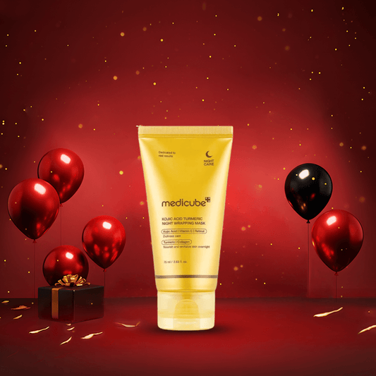 ماسك ليلي كوجيك اسيد ميدكيوب - 75مل | Medicube kojic acid turmeric night wrapping mask - Barbie.phar