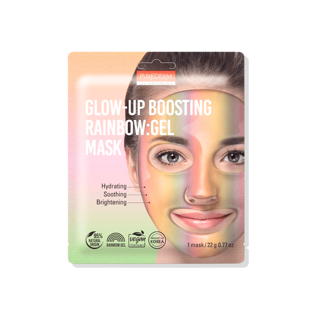 ماسك رينبو للوجه بيورديرم | Purederm Glow Up Boosting Rainbow Gel Mask - Barbie.phar
