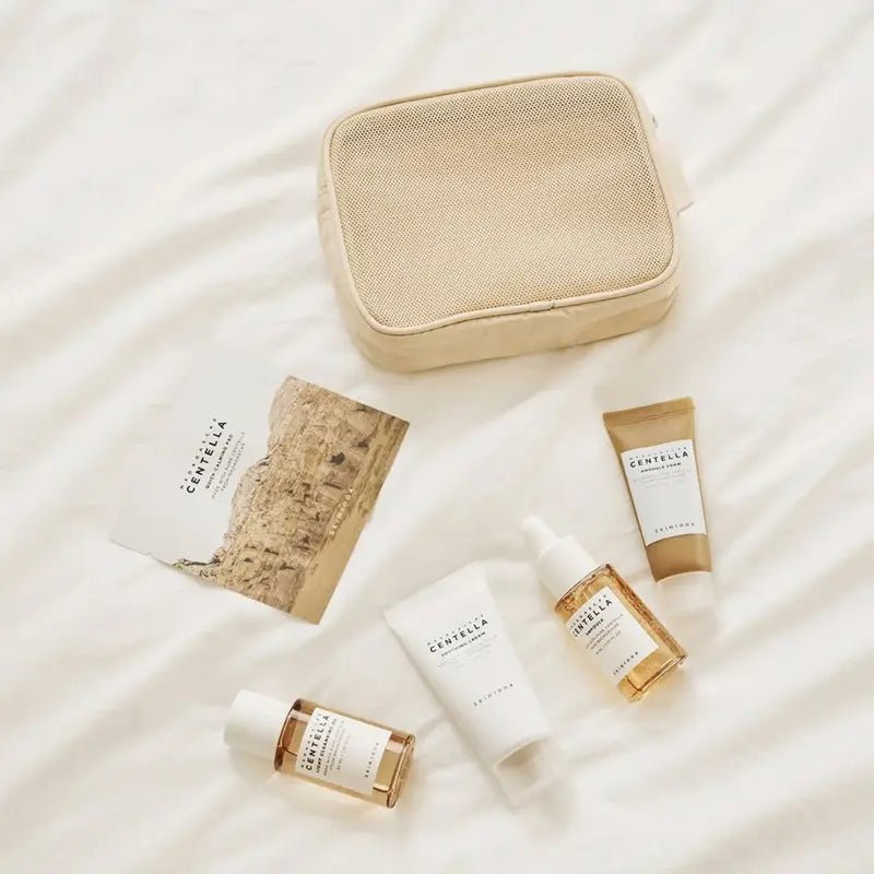 مجموعة سينتيلا للسفر مدغشقر | SKIN1004 madagascar centella travel pouch set - Barbie.phar
