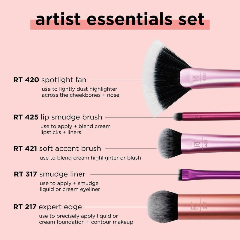 مجموعة فرش ارتيست ريل تكنيك | Real Techniques Artist Essentials Set - Barbie.phar
