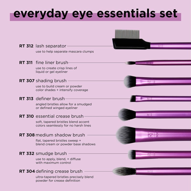 مجموعة فرش مكياج العيون ريل تكنيك | Real Techniques Everyday Eye Essentials Set - Barbie.phar