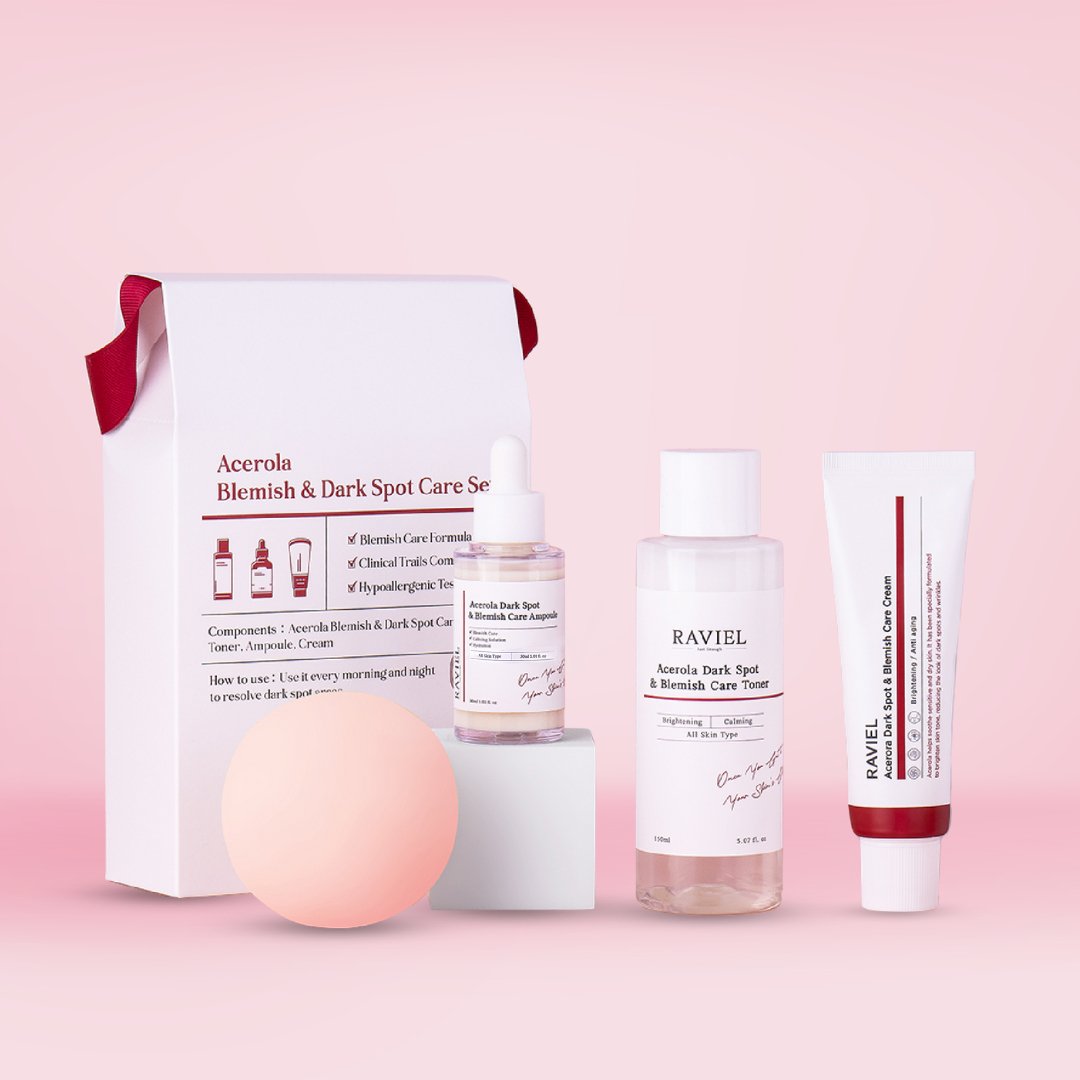 مجموعة رافييل لعلاج الاثار والبقع الداكنة | Raviel Acerola Blemish & Dark Spot Care Set - Barbie.phar