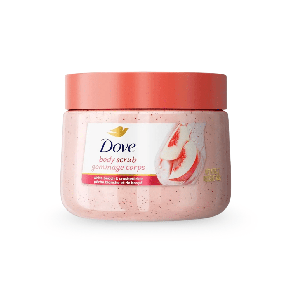 مقشر جسم دوف بالخوخ الأبيض والأرز المطحون – | Dove Body Scrub Gommage Corps White Peach & Crushed Rice - Barbie.phar