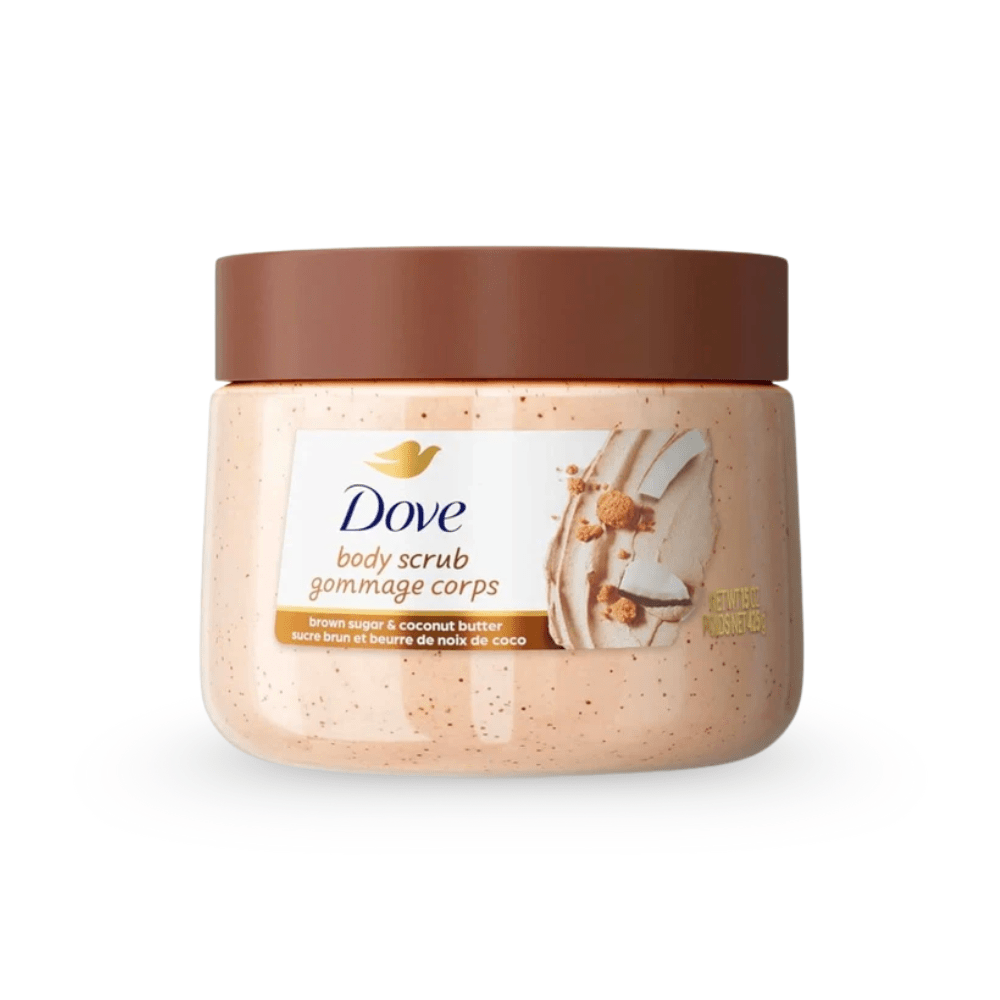 مقشر جسم دوف بالسكر البني وزبدة جوز الهند | Dove Body Scrub Gommage Corps Brown Sugar & Coconut Butter - Barbie.phar