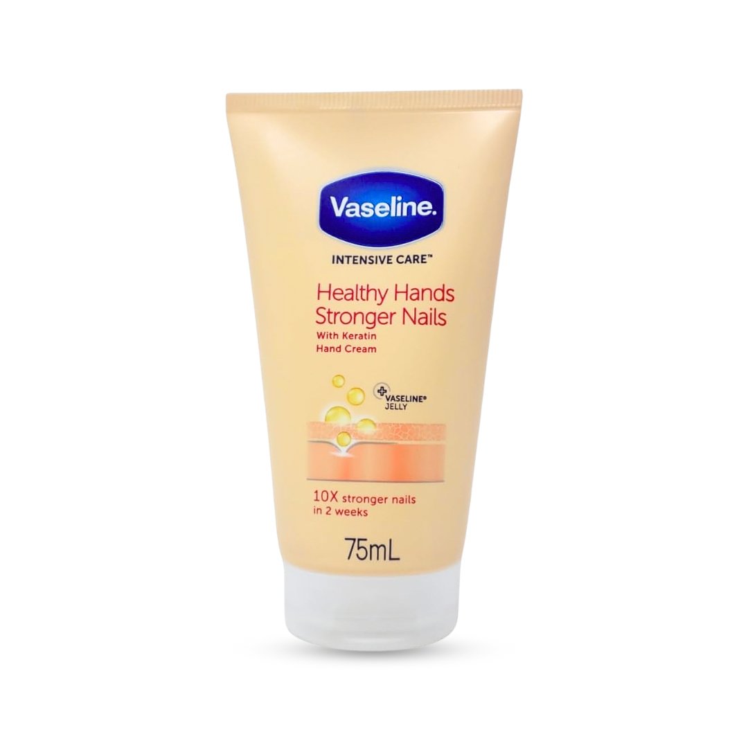 مرطب فازلين لليدين - 75مل | Vaseline Healthy Hands Stronger Nails With Keratin Hand Cream - Barbie.phar