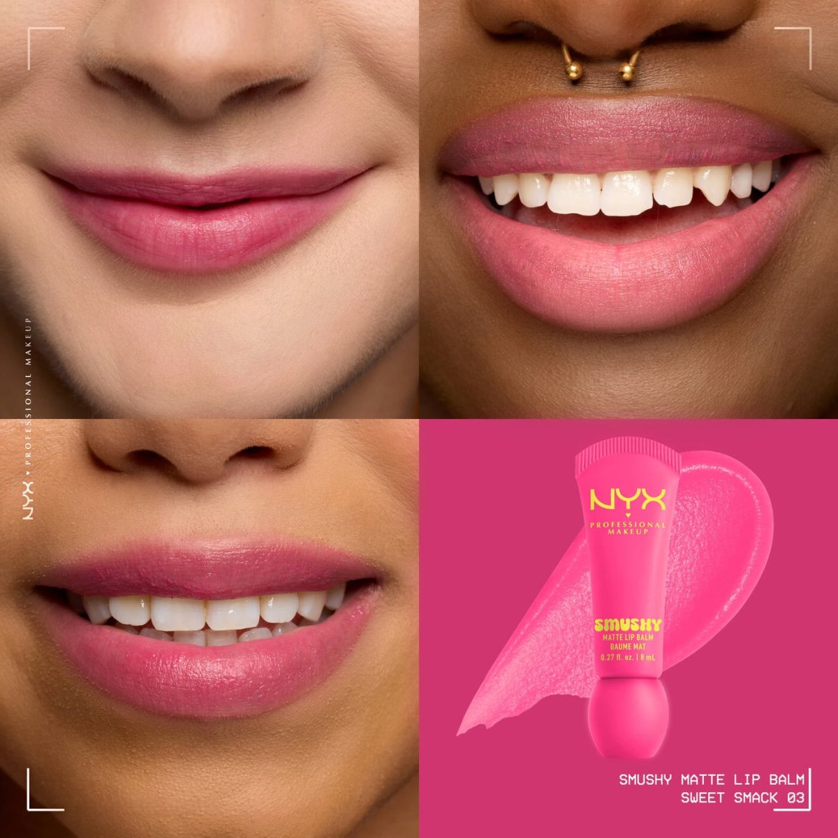 مرطب شفاه مات درجة (03) ان واي اكس - 8مل | NYX smushy matte lip balm (03) sweet smack - Barbie.phar
