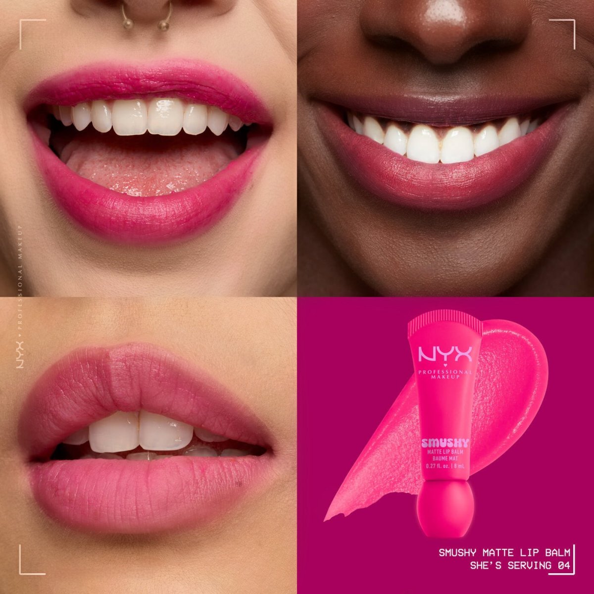مرطب شفاه مات درجة (04) ان واي اكس - 8مل | NYX smushy matte lip balm (04) she is serving - Barbie.phar