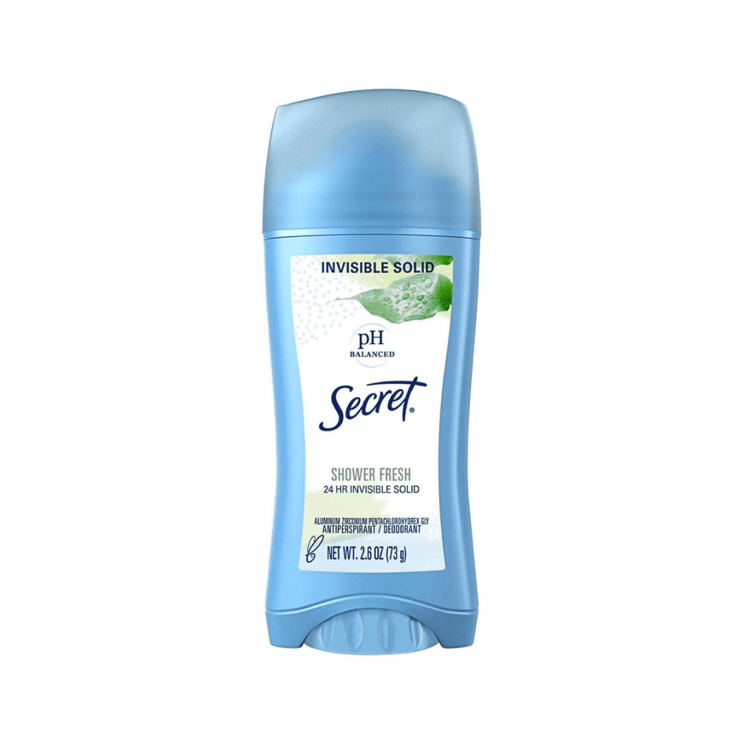 مزيل عرق شاور فريش سيكرت - 73غرام | Secret Shower Fresh 24hr Invisible Solid Deodorant - Barbie.phar