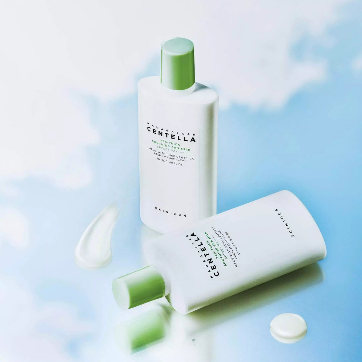 واقي شمس شجرة الشاي مدغشقر - 50مل | SKIN1004 madagascar centella tea - trica soothing sun milk spf50+ pa++++ - Barbie.phar