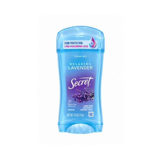 مزيل عرق جل لافندر سيكرت - 73غرام | Secret relaxing lavender 72hr Clear Gel Deodorant