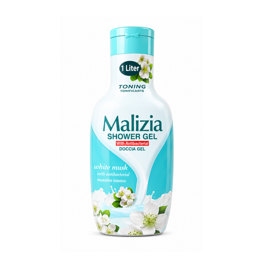 غسول جسم ماليزيا مسك ابيض - 1000مل | Malizia Shower Gel white musk
