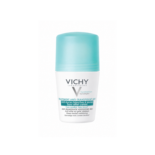 رول مزيل عرق مضاد للبقع البيضاء و الصفراء فيجي - 50مل | Vichy Treatment Anti-Transpirant 48H Roll-On Deodorant
