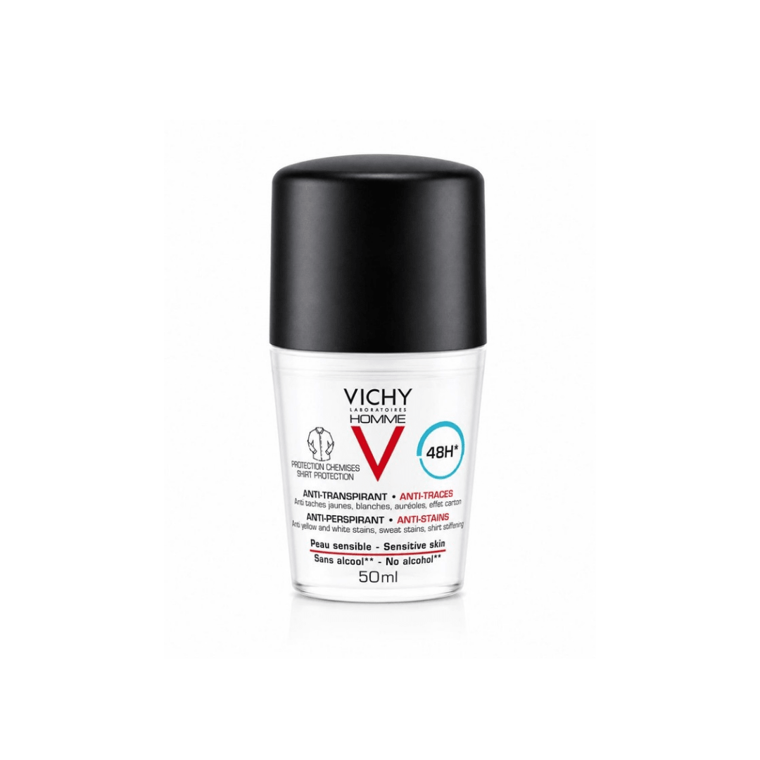 رول مزيل عرق مضاد للبقع فيجي - 50مل | Vichy Anti-Stains 48H Roll-On Deodorant - Barbie.phar