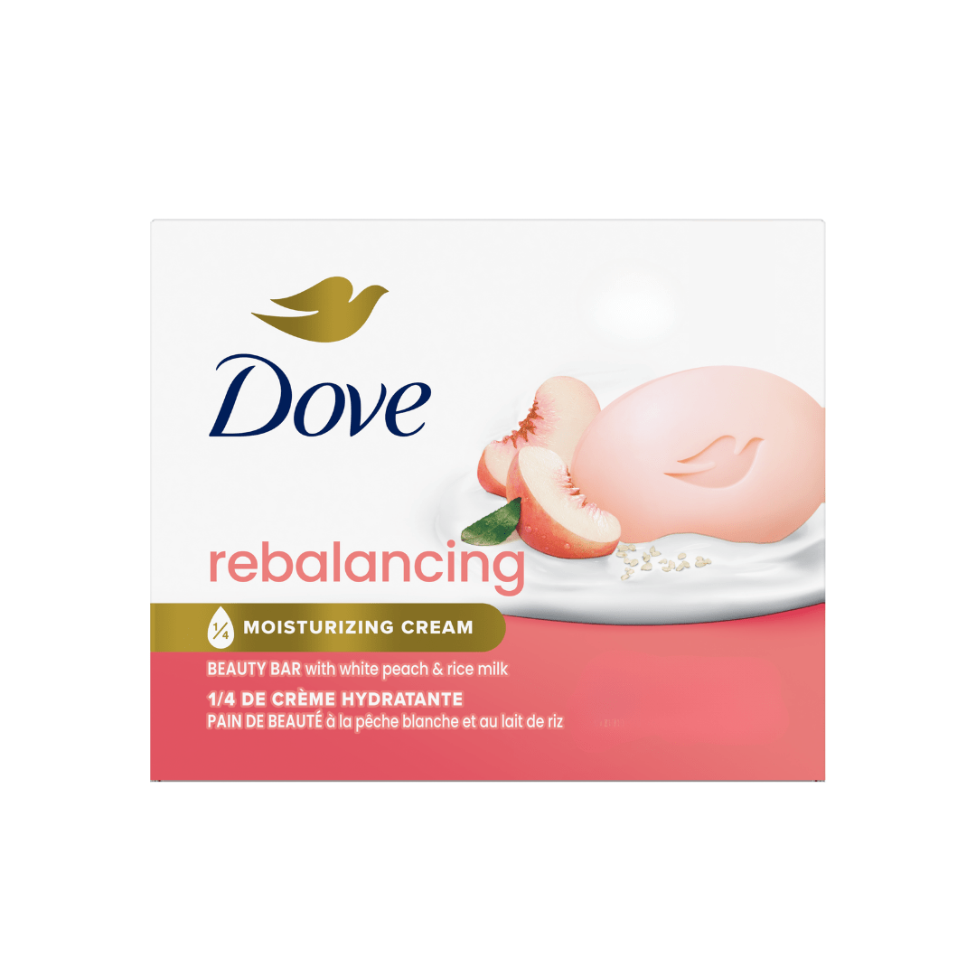صابونة دوف بالخوخ و حليب الارز| Dove rebalancing beauty bar - Barbie.phar