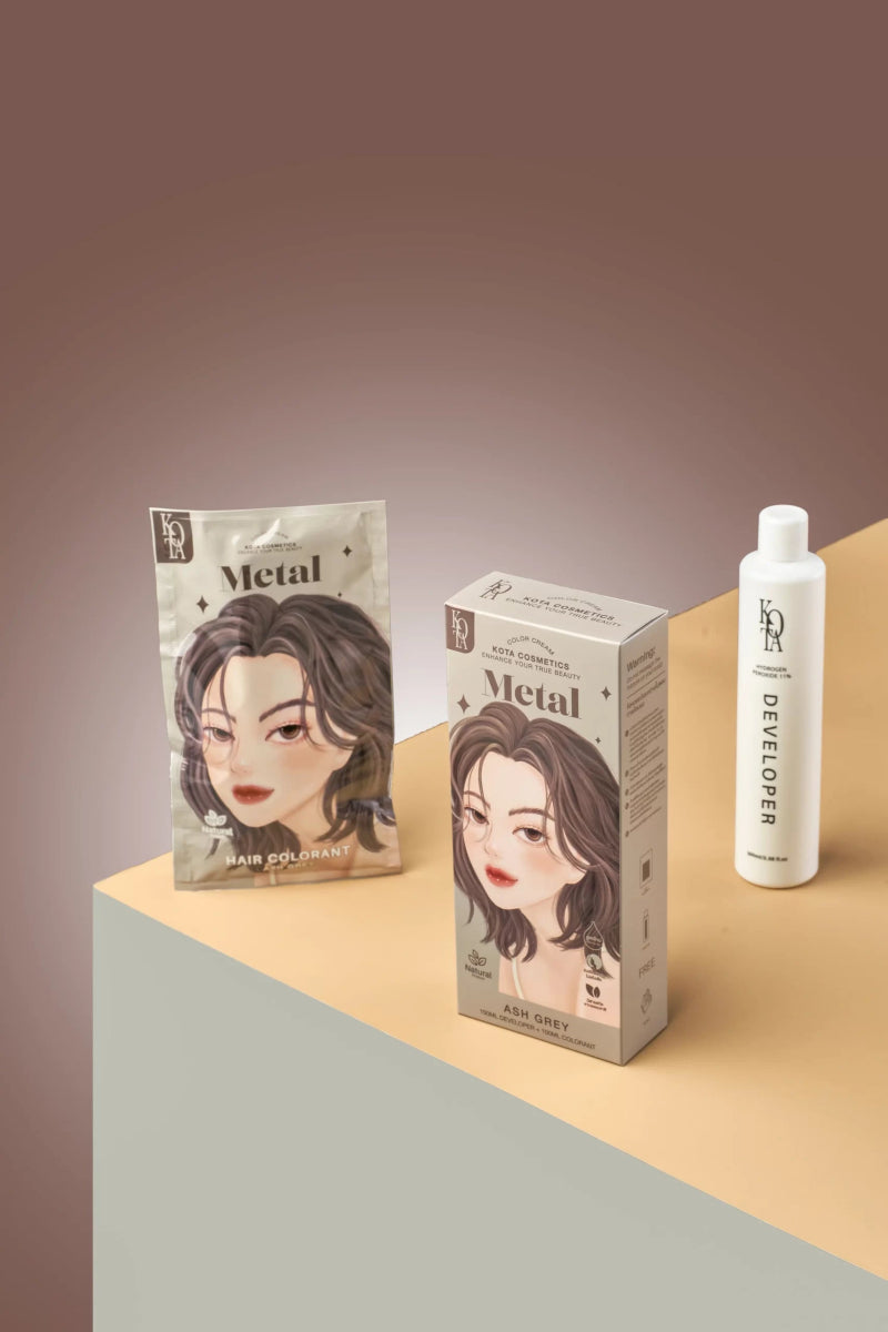 صبغة شعر لون معدني رمادي آش – | Kota METAL – ASH GREY - Barbie.phar