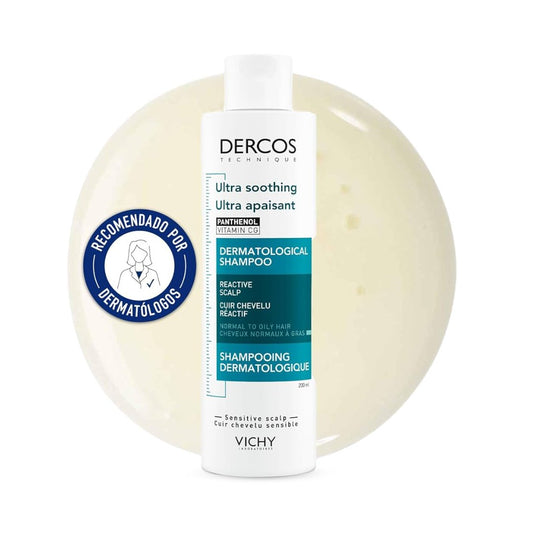 شامبو معالج لفروة الرأس فيجي - 200مل | Vichy Dercos Ultra Soothing Panthenol Dermatological Shampoo - Barbie.phar