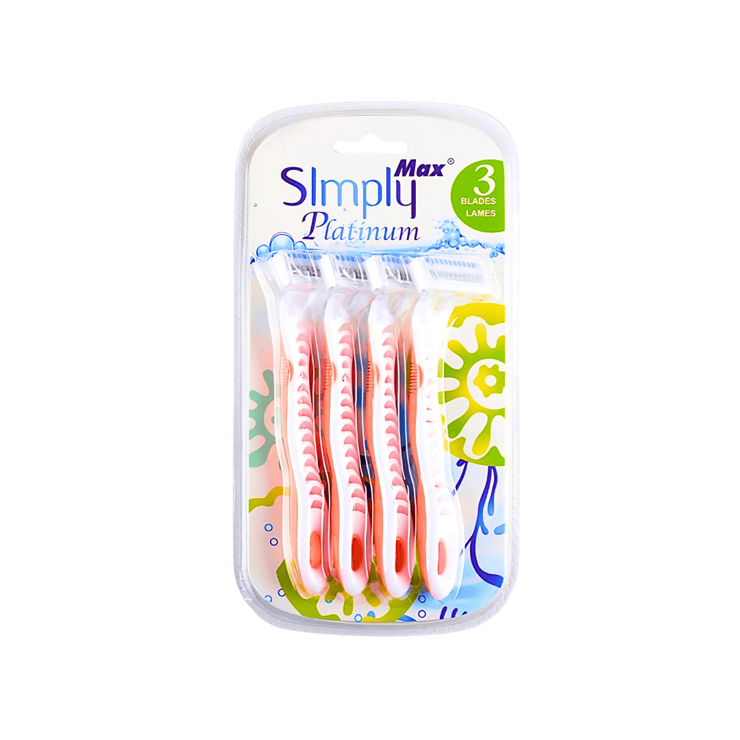 شفرات حلاقة سمبلي ماكس الرباعية | Simply max platinum 4 razors – Barbie ...