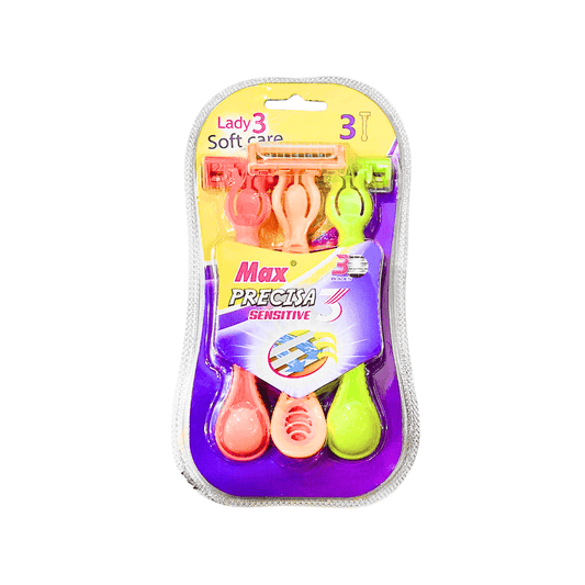 شفرات حلاقة سيت ثلاثي لايدي | Lady 3 Soft Care Max Precisa Sensitive Razor - Barbie.phar