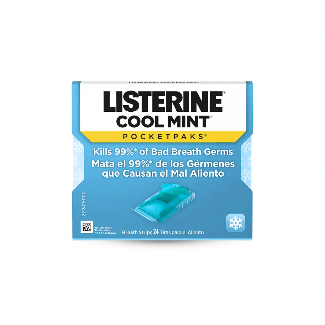 شرائح فم منعشة للنفس ليسترين | Listerine Pocketpaks 24 Breath Strips - Barbie.phar