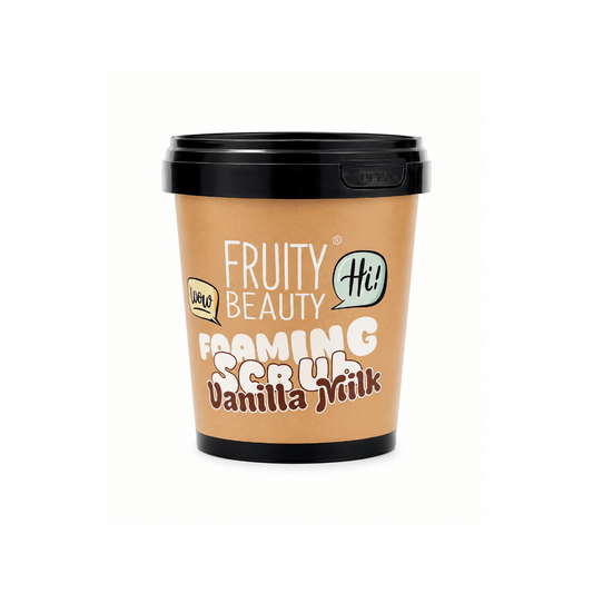 سكراب فروتي للجسم حليب الفانيلا - 600مل | Fruity Beauty Foaming Scrub vanilla milk - Barbie.phar