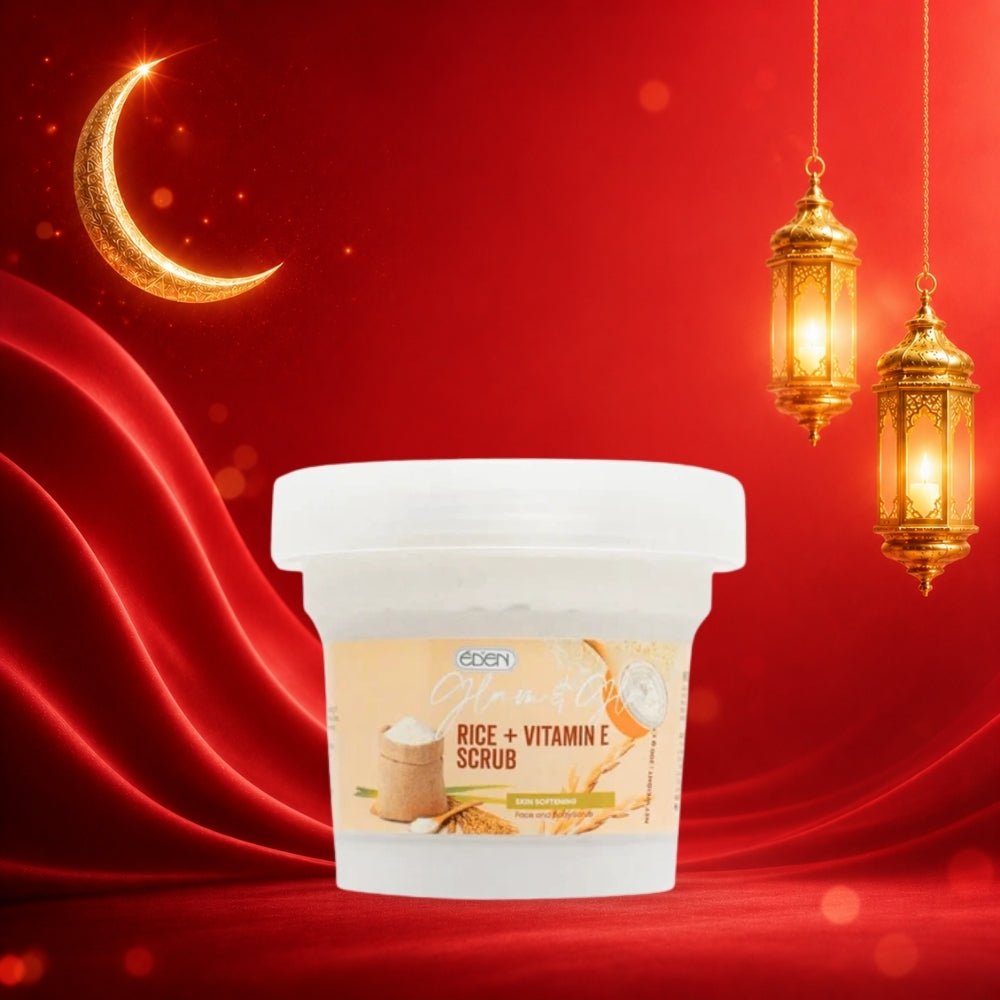 سكراب للجسم بالارز ايدن - 200غرام | Eden glam & glow rice & vitamin e body scrub - Barbie.phar