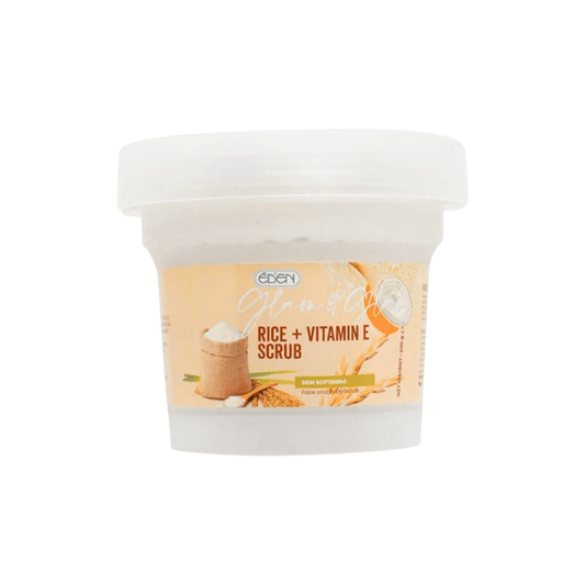 سكراب للجسم بالارز ايدن - 200غرام | Eden glam & glow rice & vitamin e body scrub - Barbie.phar