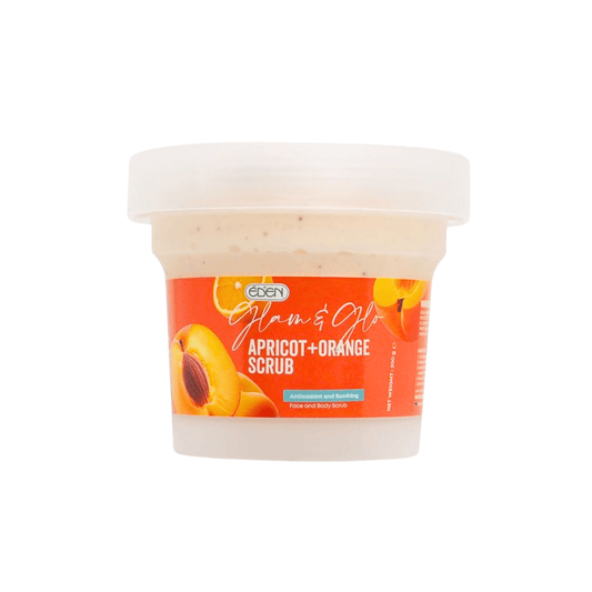 سكراب للجسم بالخوخ والبرتقال ايدن - 200غرام | Eden glam & glow apricot & orange body scrub - Barbie.phar