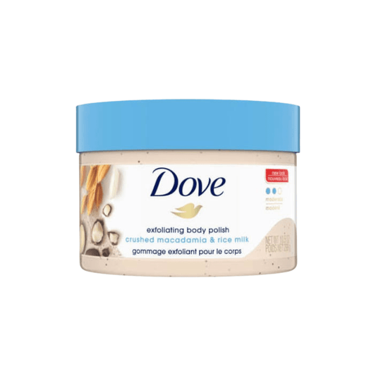 سكراب للجسم بحليب الارز دوف - 298غرام | Dove exfoliating body polish crushed macadamia & rice milk - Barbie.phar
