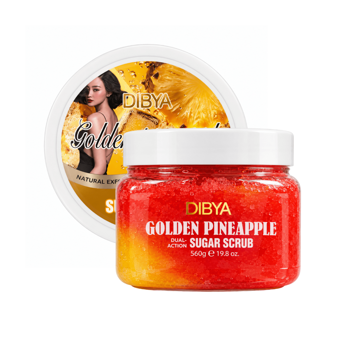 سكراب مقشر للجسم اناناس ديبيا - 560غرام | DIBYA golden pineapple dual action sugar scrub - Barbie.phar