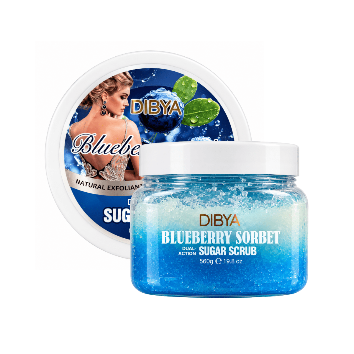 سكراب مقشر للجسم توت ازرق ديبيا - 560غرام | DIBYA blueberry sorbet dual action sugar scrub - Barbie.phar