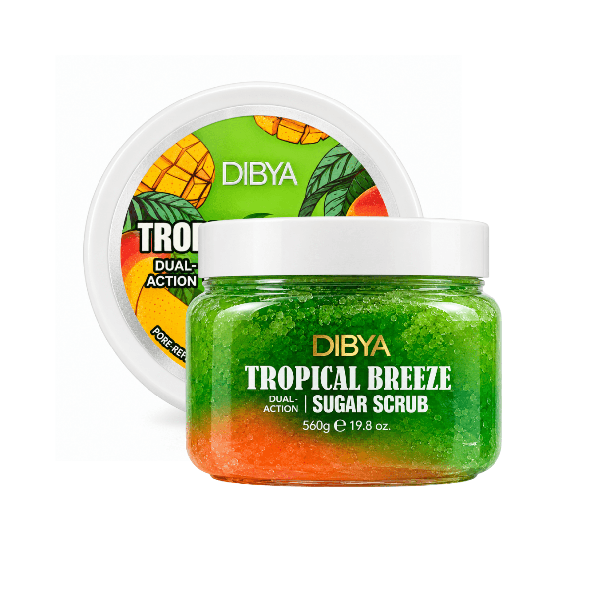 سكراب مقشر للجسم تروبيكال بريز ديبيا - 560غرام | DIBYA white tropical breeze dual action sugar scrub - Barbie.phar