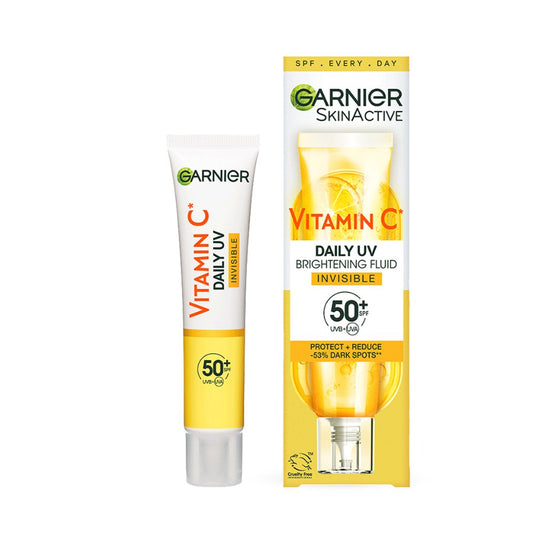 سيروم فايتمن سي مع واقي شمس غارنيية - 40 مل | Garnier Vitamin C Daily UV Brightening Fluid Invisible, SPF50+ - Barbie.phar