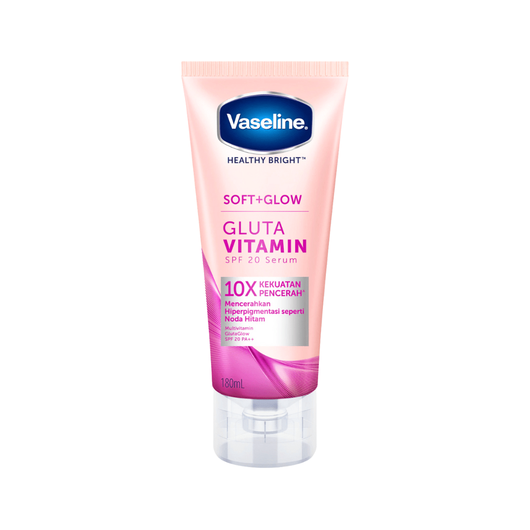 سيروم جلوتاثيون فازلين لتفتيح الجسم - 180مل | Vaseline soft + glow gluta vitamin spf20 serum - Barbie.phar