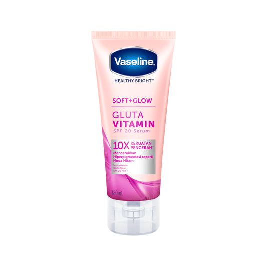 سيروم جلوتاثيون فازلين لتفتيح الجسم - 180مل | Vaseline soft + glow gluta vitamin spf20 serum - Barbie.phar