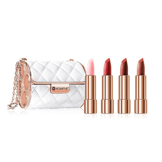 سيت احمر شفاه مع حقيبة هومبار | Hompar Luxury Bag & Soft Matte Lipstick Set - Barbie.phar