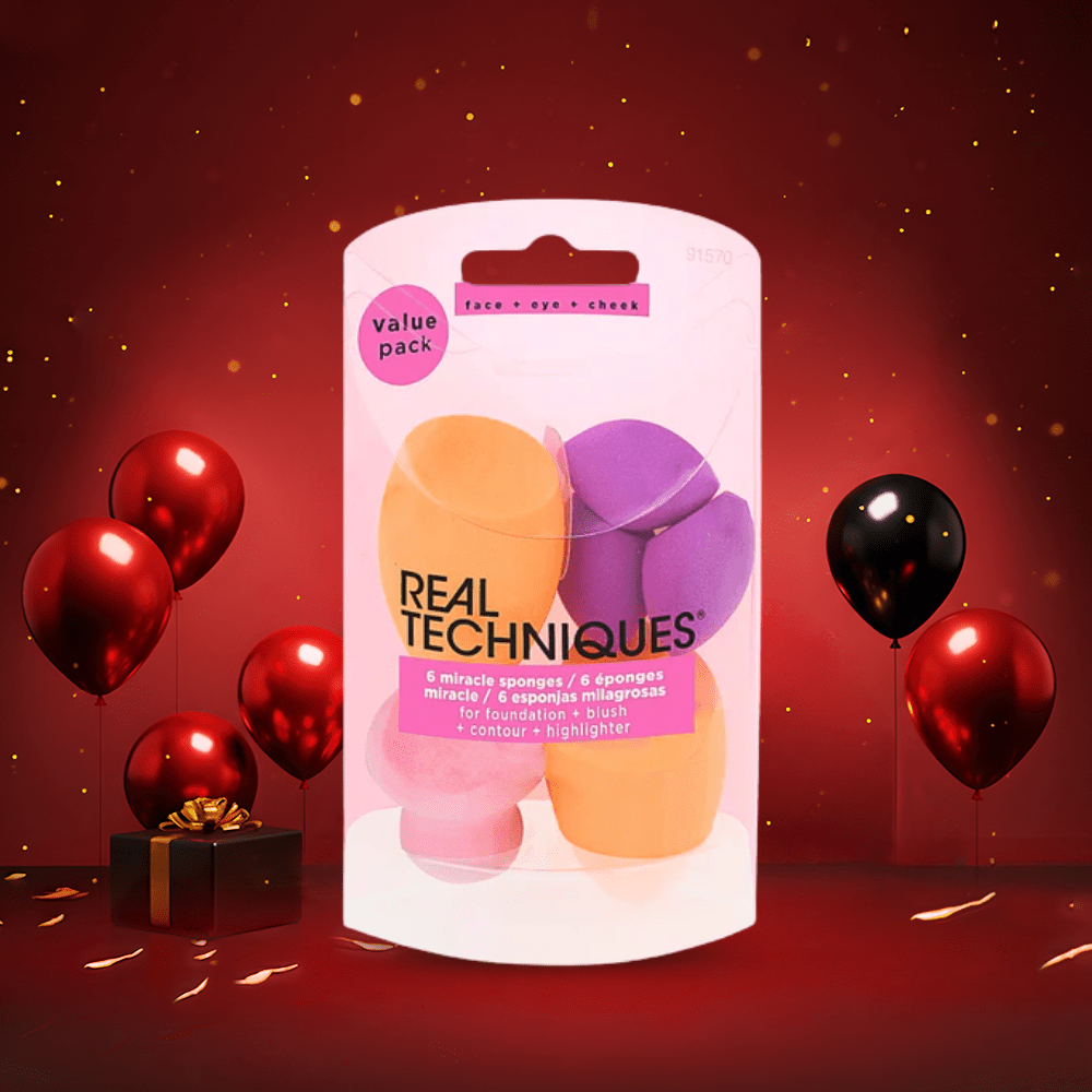 سيت ميركل بيوتي بلندر ريل تكنيك | Real Techniques 6 miracle sponges - Barbie.phar