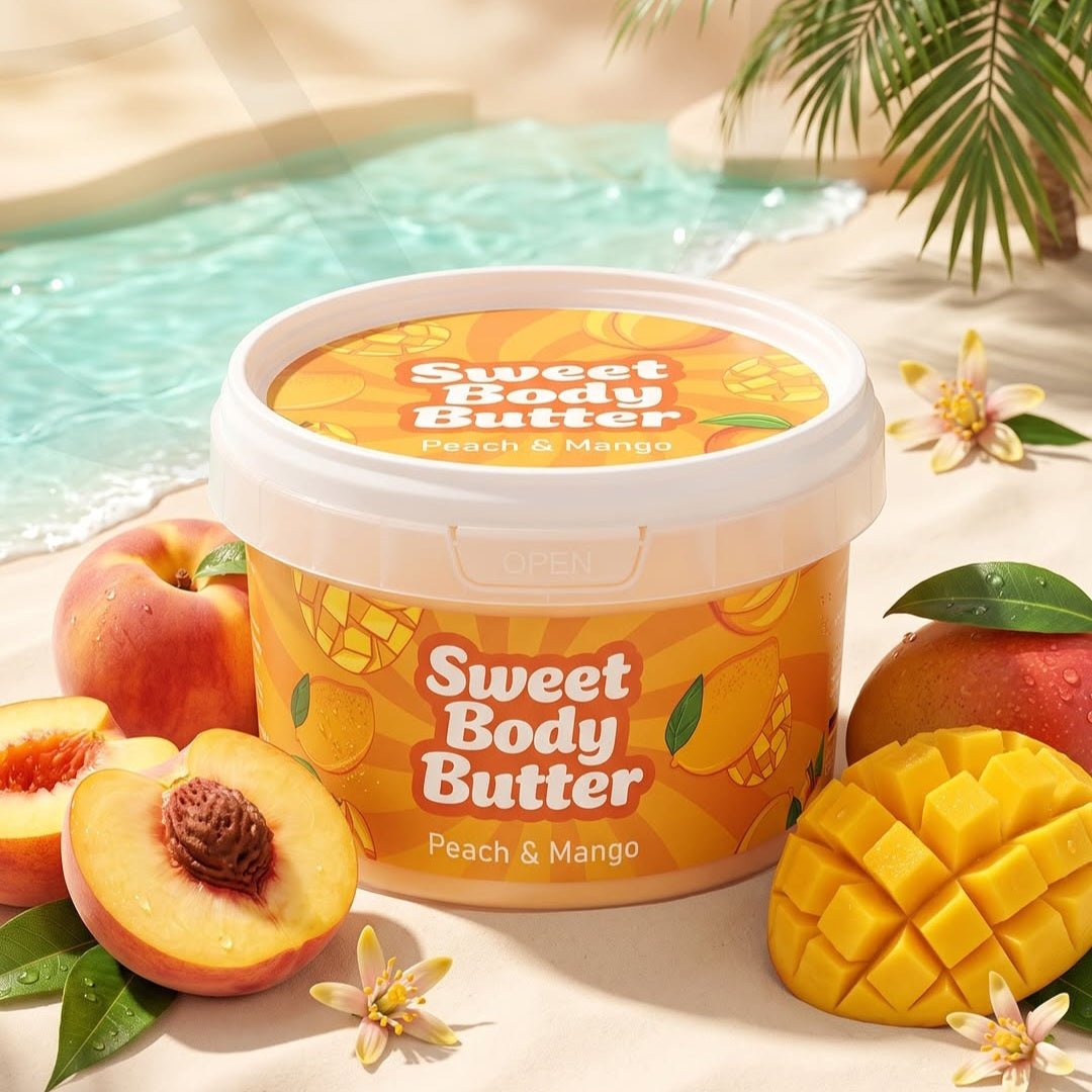 زبدة ترطيب الجسم بالخوخ و المانجا سويت سكراب - 250مل | Sweet Scrub sweet body butter peach & mango - Barbie.phar