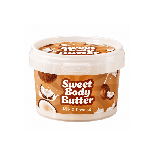 زبدة ترطيب الجسم بجوز الهند و الحليب سويت سكراب - 250مل | Sweet Scrub sweet body butter milk & coconut - Barbie.phar